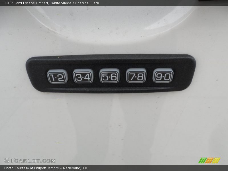 White Suede / Charcoal Black 2012 Ford Escape Limited