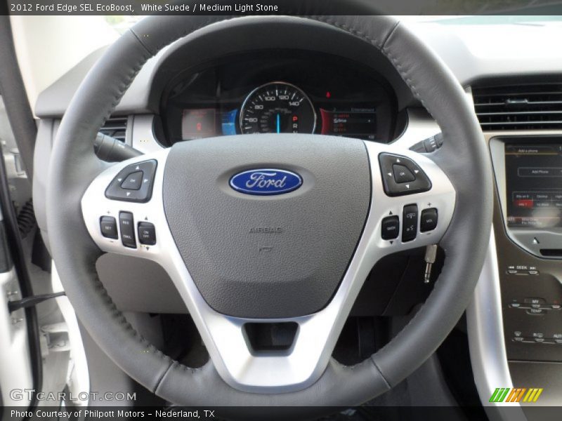 White Suede / Medium Light Stone 2012 Ford Edge SEL EcoBoost