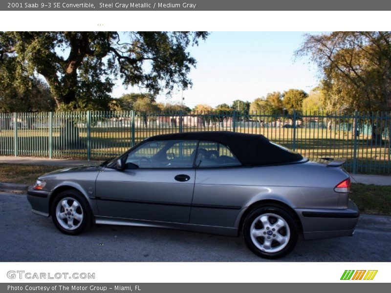 Steel Gray Metallic / Medium Gray 2001 Saab 9-3 SE Convertible