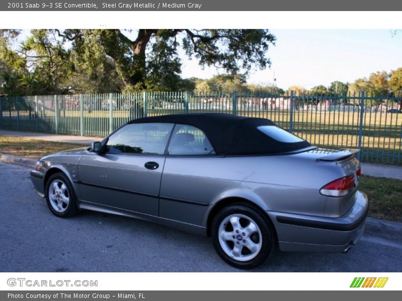 Steel Gray Metallic / Medium Gray 2001 Saab 9-3 SE Convertible