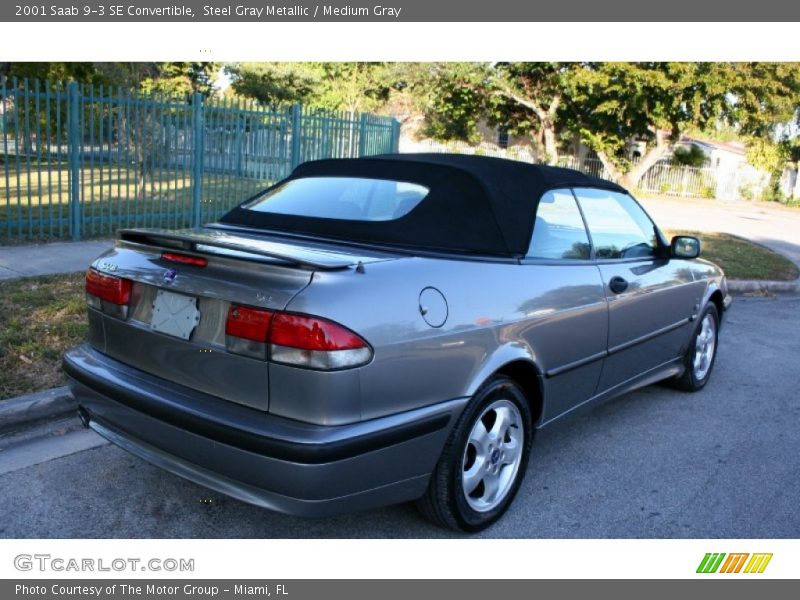 Steel Gray Metallic / Medium Gray 2001 Saab 9-3 SE Convertible