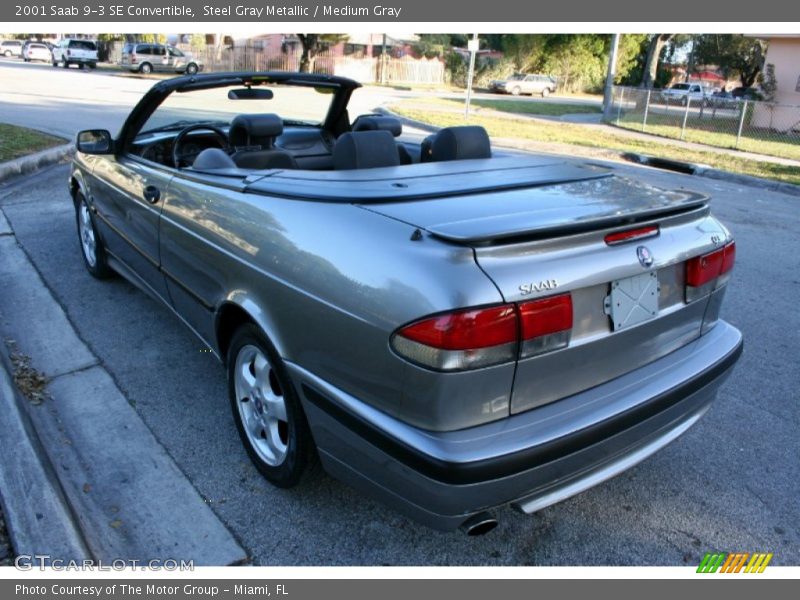 Steel Gray Metallic / Medium Gray 2001 Saab 9-3 SE Convertible