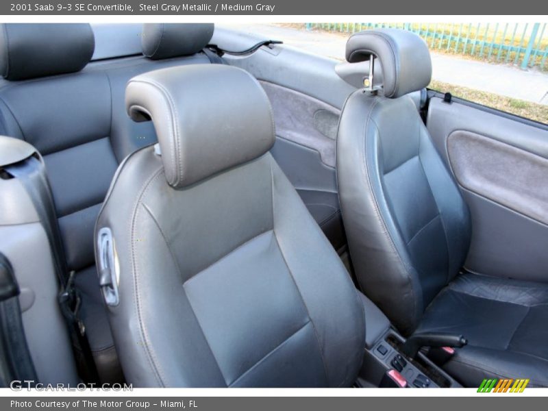 Steel Gray Metallic / Medium Gray 2001 Saab 9-3 SE Convertible