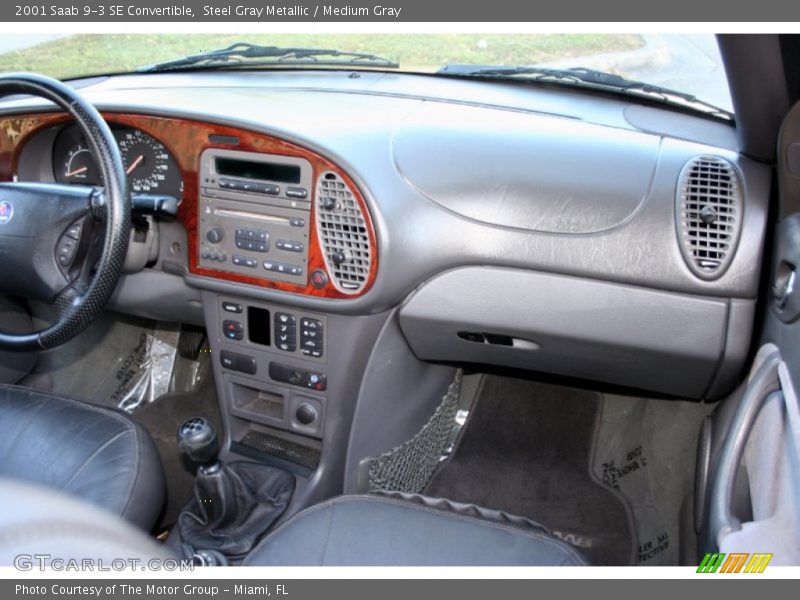 Steel Gray Metallic / Medium Gray 2001 Saab 9-3 SE Convertible