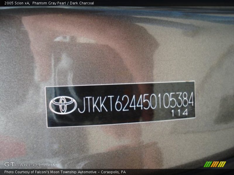 Phantom Gray Pearl / Dark Charcoal 2005 Scion xA