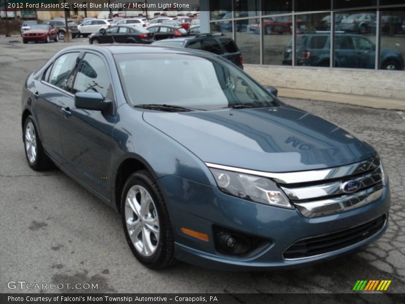 Steel Blue Metallic / Medium Light Stone 2012 Ford Fusion SE