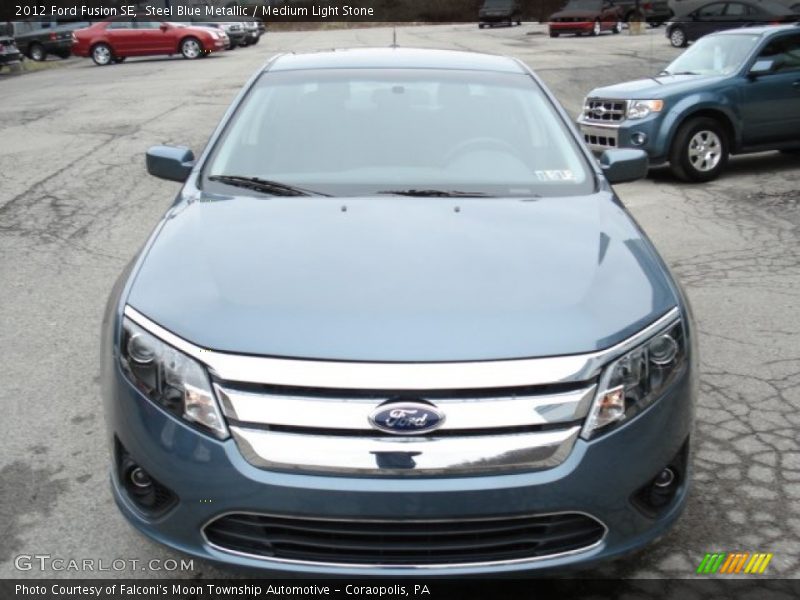 Steel Blue Metallic / Medium Light Stone 2012 Ford Fusion SE