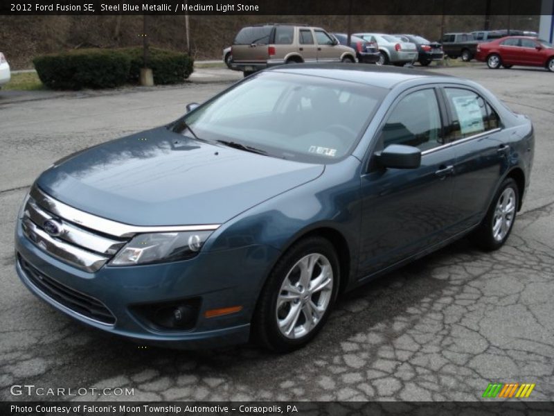 Steel Blue Metallic / Medium Light Stone 2012 Ford Fusion SE