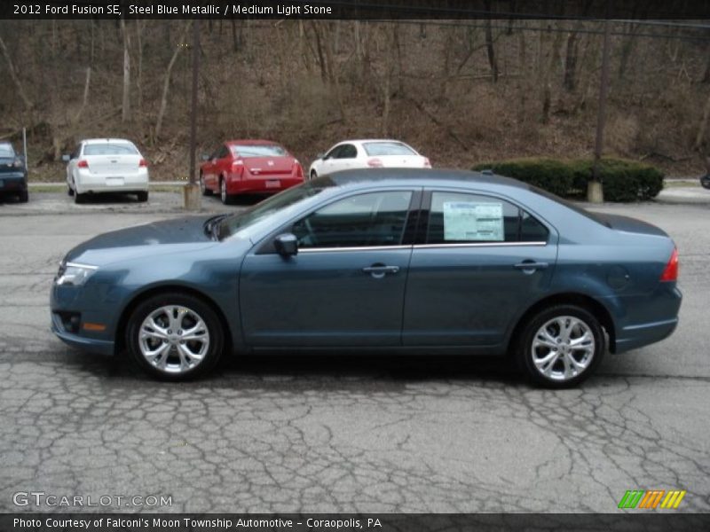 Steel Blue Metallic / Medium Light Stone 2012 Ford Fusion SE