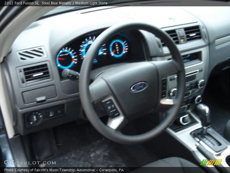 Steel Blue Metallic / Medium Light Stone 2012 Ford Fusion SE