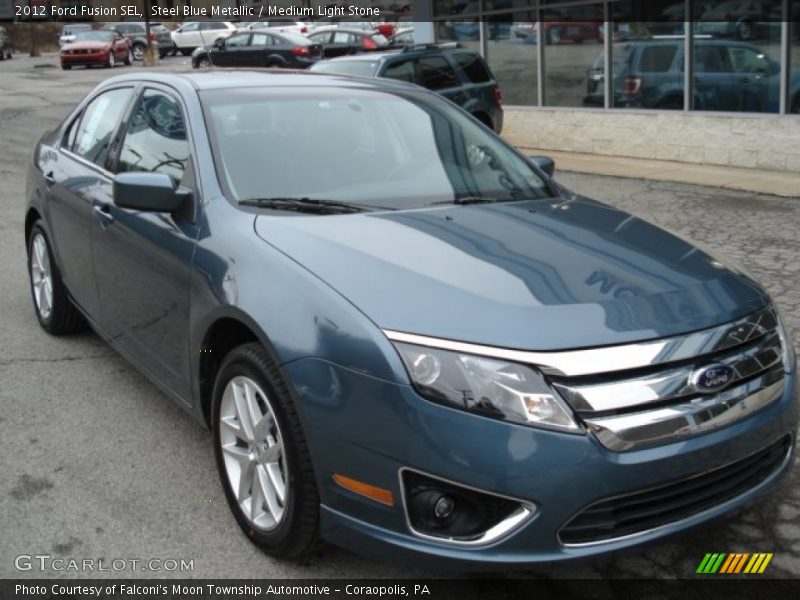 Steel Blue Metallic / Medium Light Stone 2012 Ford Fusion SEL