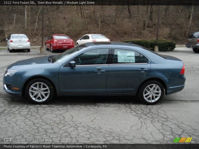 Steel Blue Metallic / Medium Light Stone 2012 Ford Fusion SEL