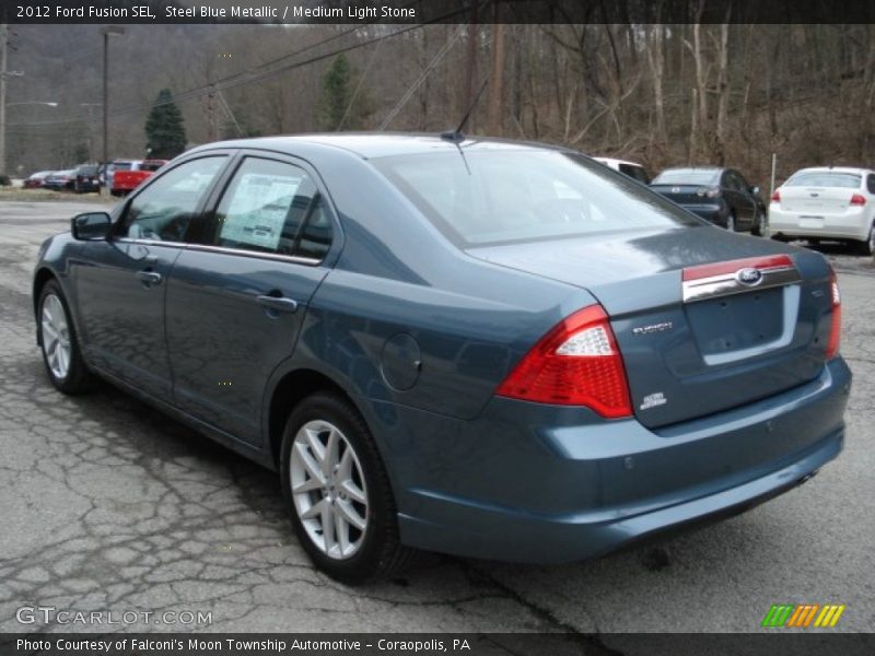 Steel Blue Metallic / Medium Light Stone 2012 Ford Fusion SEL