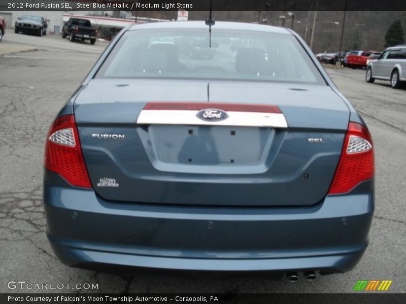 Steel Blue Metallic / Medium Light Stone 2012 Ford Fusion SEL