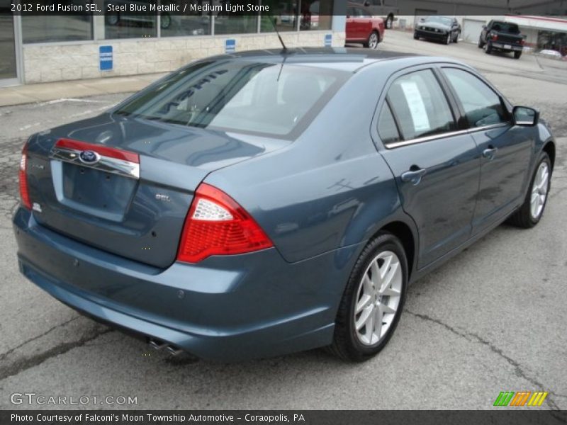 Steel Blue Metallic / Medium Light Stone 2012 Ford Fusion SEL