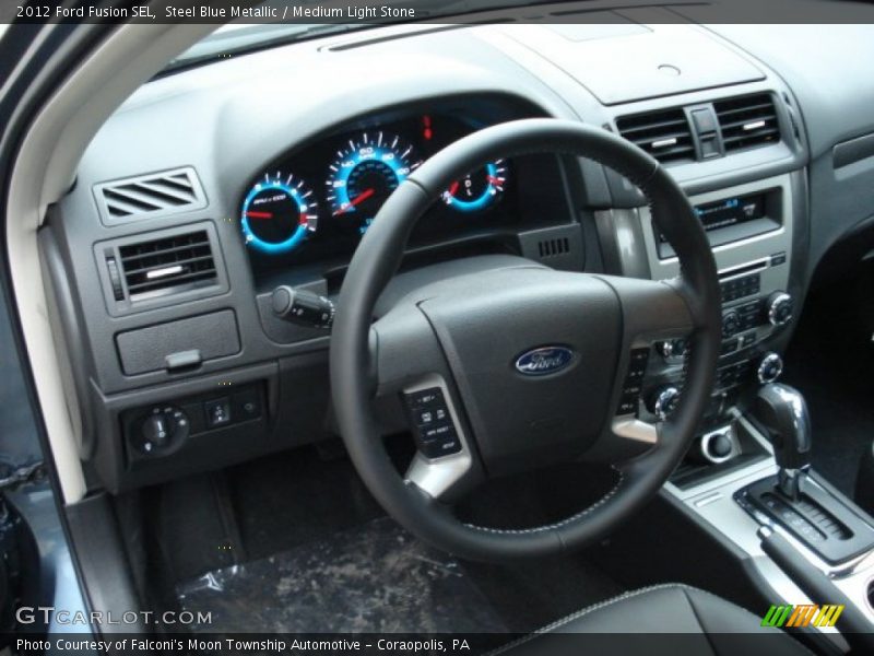 Steel Blue Metallic / Medium Light Stone 2012 Ford Fusion SEL