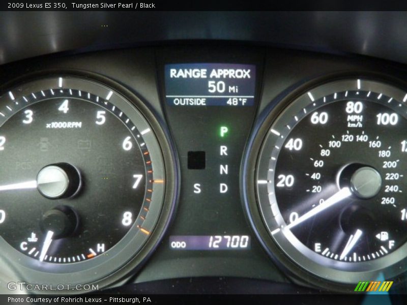 Tungsten Silver Pearl / Black 2009 Lexus ES 350