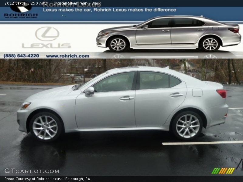 Tungsten Silver Pearl / Black 2012 Lexus IS 250 AWD