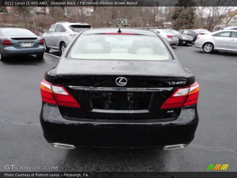 Obsidian Black / Parchment/Medium Brown Walnut 2012 Lexus LS 460 AWD