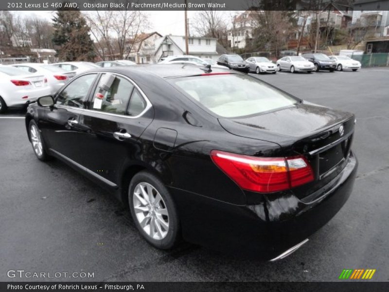 Obsidian Black / Parchment/Medium Brown Walnut 2012 Lexus LS 460 AWD