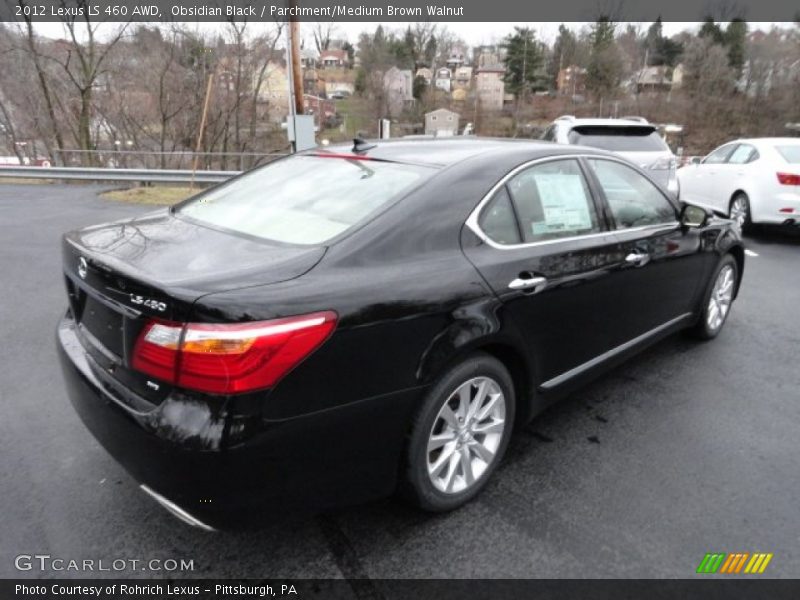 Obsidian Black / Parchment/Medium Brown Walnut 2012 Lexus LS 460 AWD