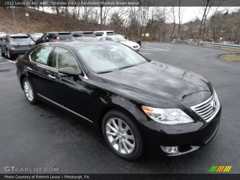 Obsidian Black / Parchment/Medium Brown Walnut 2012 Lexus LS 460 AWD