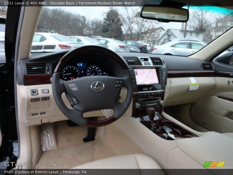  2012 LS 460 AWD Parchment/Medium Brown Walnut Interior
