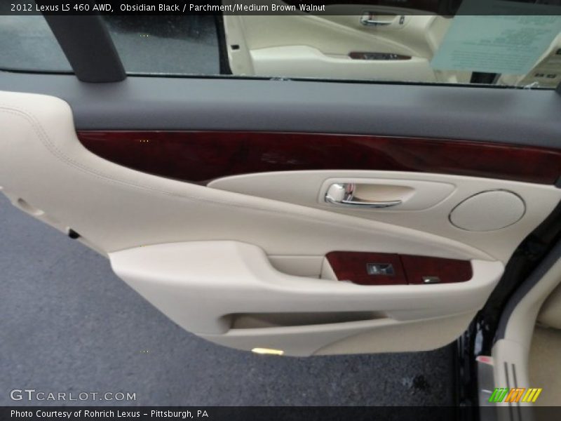 Obsidian Black / Parchment/Medium Brown Walnut 2012 Lexus LS 460 AWD