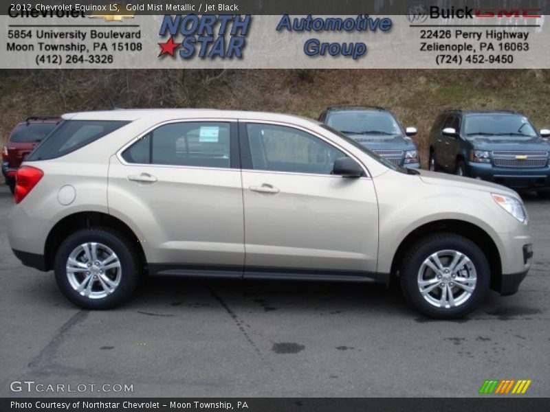Gold Mist Metallic / Jet Black 2012 Chevrolet Equinox LS