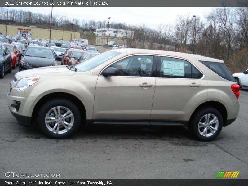 Gold Mist Metallic / Jet Black 2012 Chevrolet Equinox LS