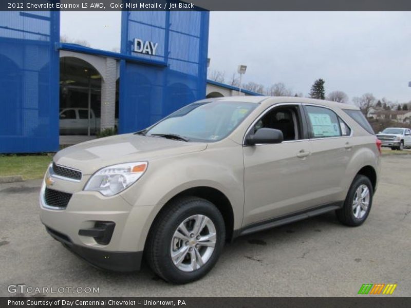 Gold Mist Metallic / Jet Black 2012 Chevrolet Equinox LS AWD