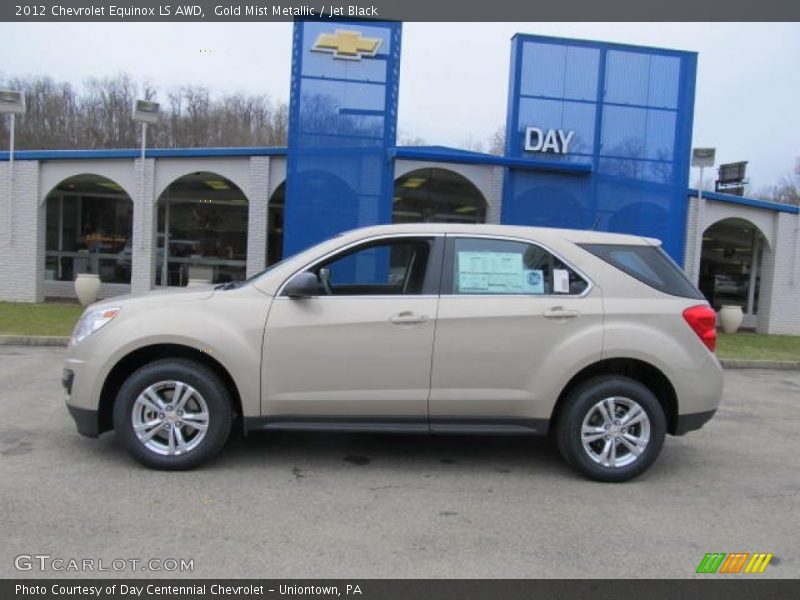 Gold Mist Metallic / Jet Black 2012 Chevrolet Equinox LS AWD