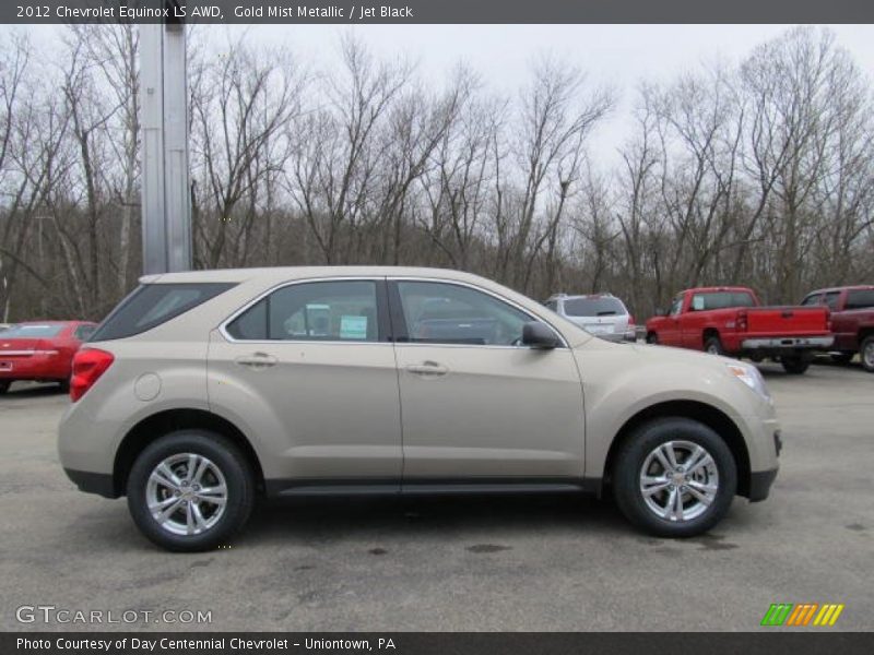 Gold Mist Metallic / Jet Black 2012 Chevrolet Equinox LS AWD