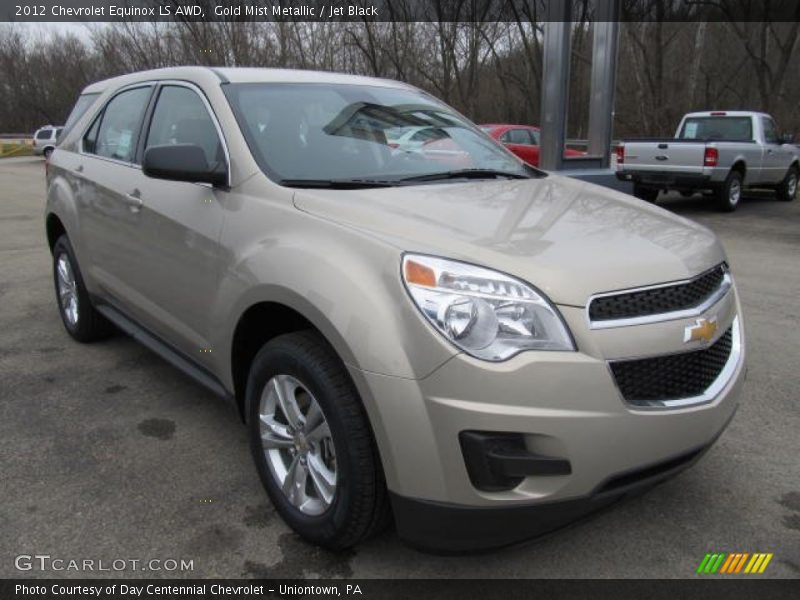 Gold Mist Metallic / Jet Black 2012 Chevrolet Equinox LS AWD