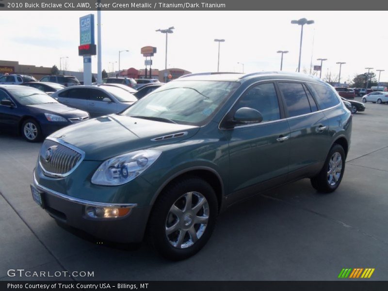 Silver Green Metallic / Titanium/Dark Titanium 2010 Buick Enclave CXL AWD