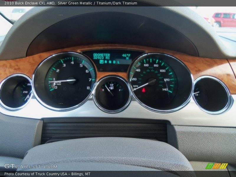 Silver Green Metallic / Titanium/Dark Titanium 2010 Buick Enclave CXL AWD