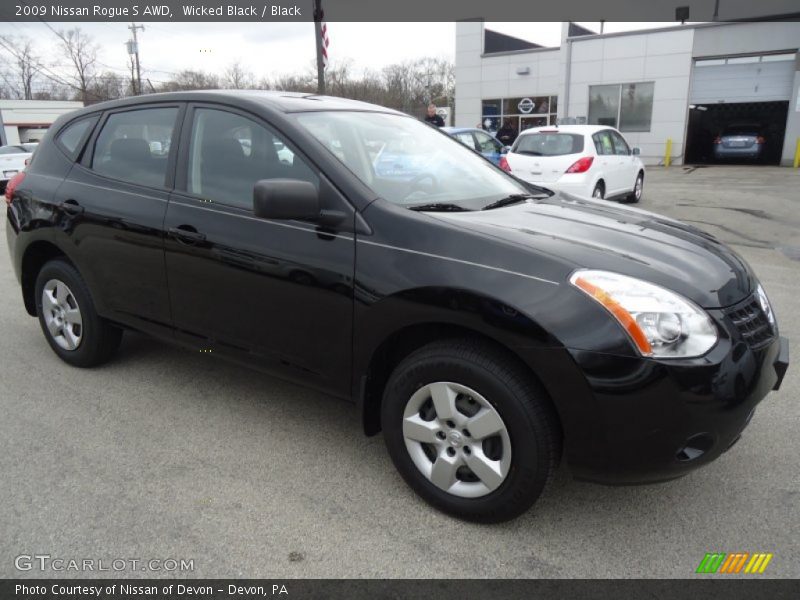 Wicked Black / Black 2009 Nissan Rogue S AWD