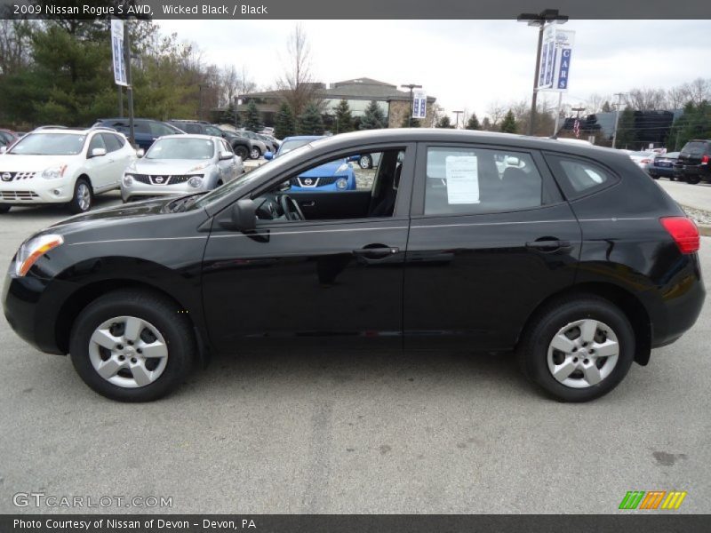 Wicked Black / Black 2009 Nissan Rogue S AWD