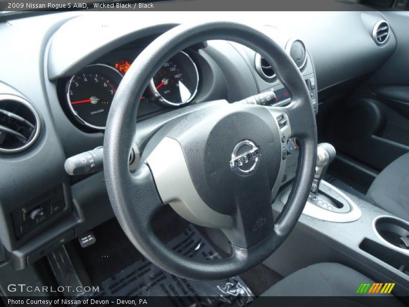 Wicked Black / Black 2009 Nissan Rogue S AWD