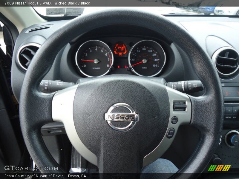 Wicked Black / Black 2009 Nissan Rogue S AWD