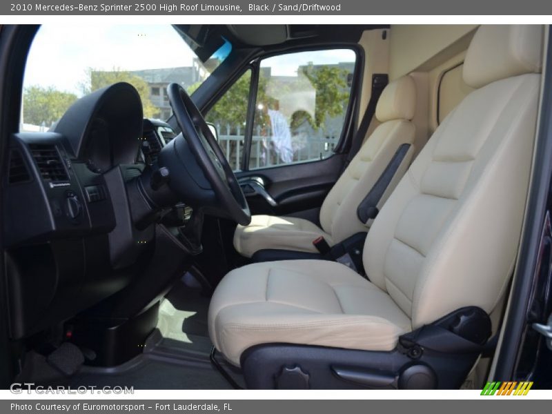 Front Seat of 2010 Sprinter 2500 High Roof Limousine