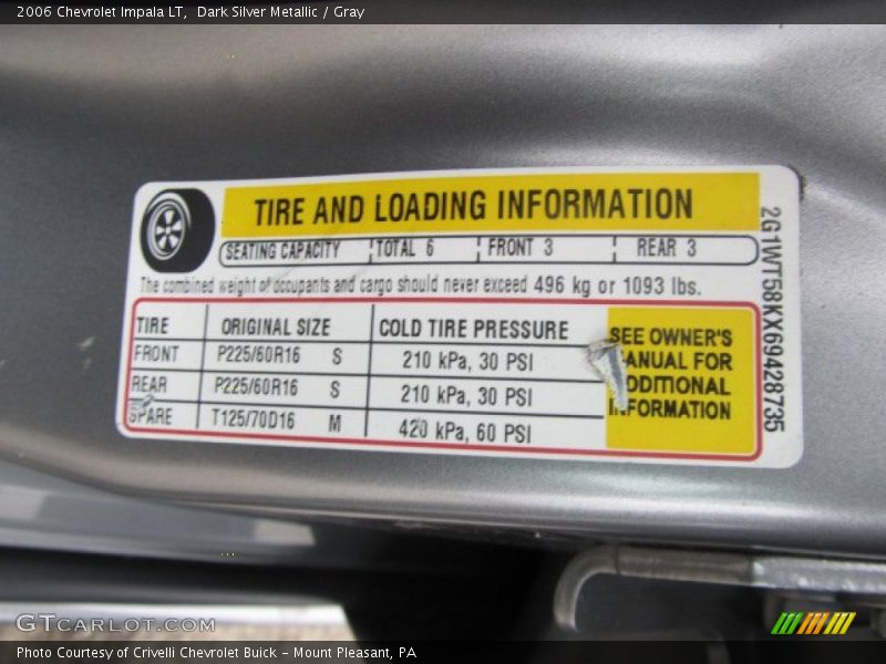 Dark Silver Metallic / Gray 2006 Chevrolet Impala LT