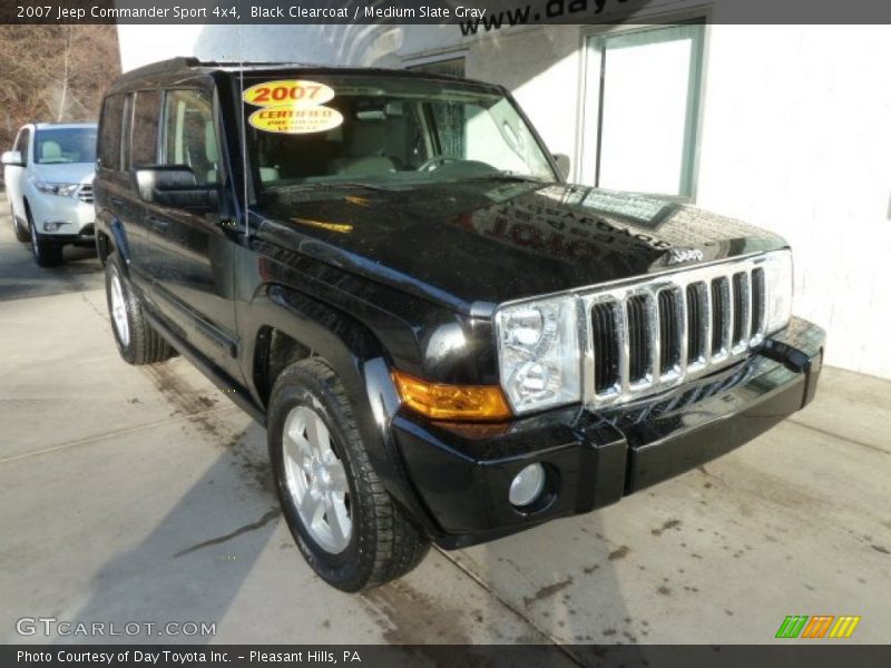 Black Clearcoat / Medium Slate Gray 2007 Jeep Commander Sport 4x4