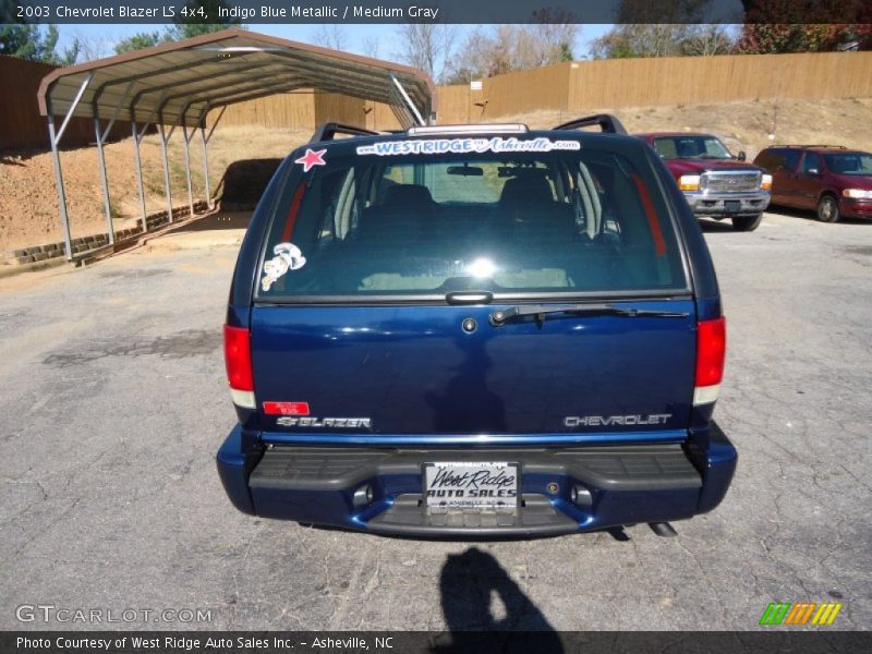 Indigo Blue Metallic / Medium Gray 2003 Chevrolet Blazer LS 4x4