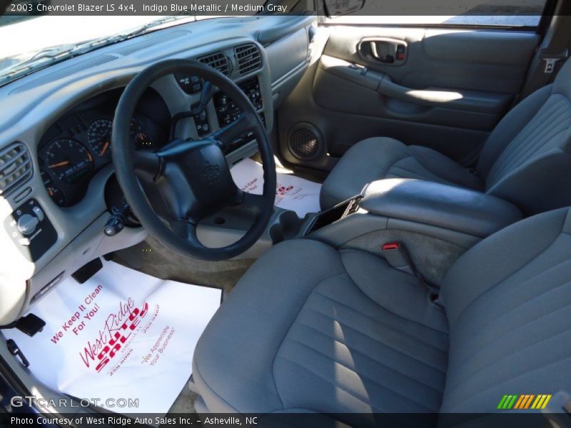 Indigo Blue Metallic / Medium Gray 2003 Chevrolet Blazer LS 4x4