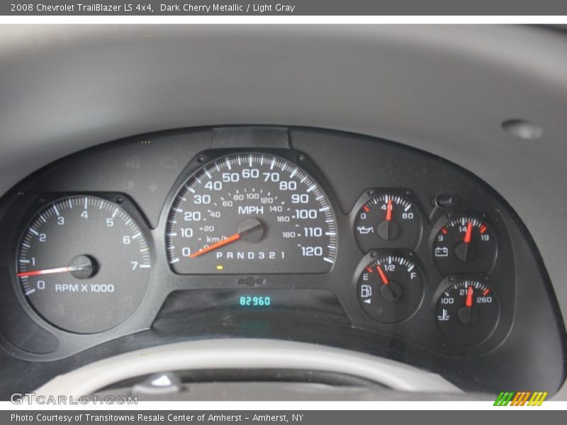 Dark Cherry Metallic / Light Gray 2008 Chevrolet TrailBlazer LS 4x4