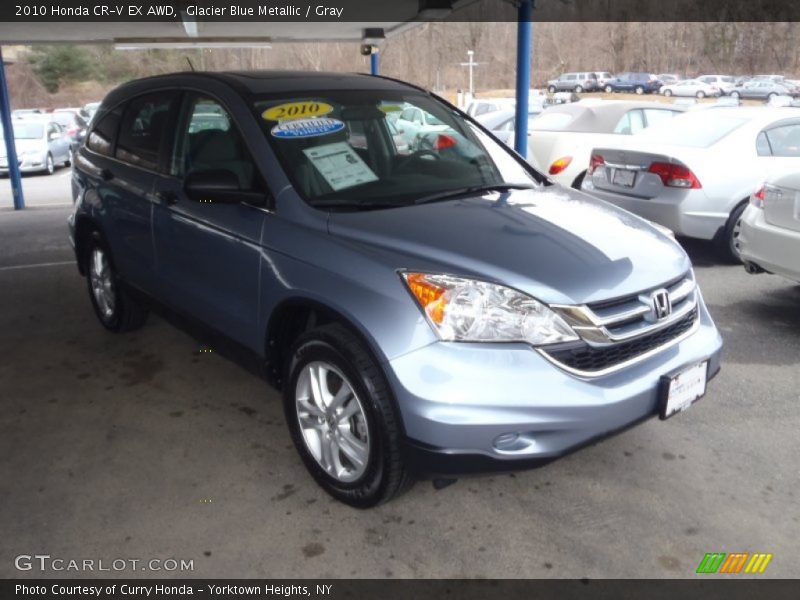 Glacier Blue Metallic / Gray 2010 Honda CR-V EX AWD