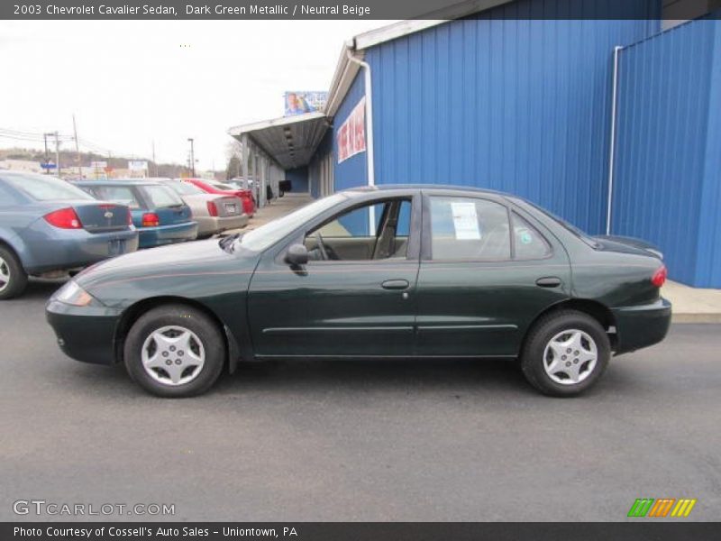 Dark Green Metallic / Neutral Beige 2003 Chevrolet Cavalier Sedan