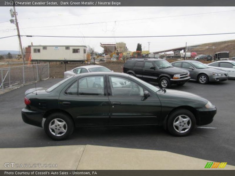 Dark Green Metallic / Neutral Beige 2003 Chevrolet Cavalier Sedan
