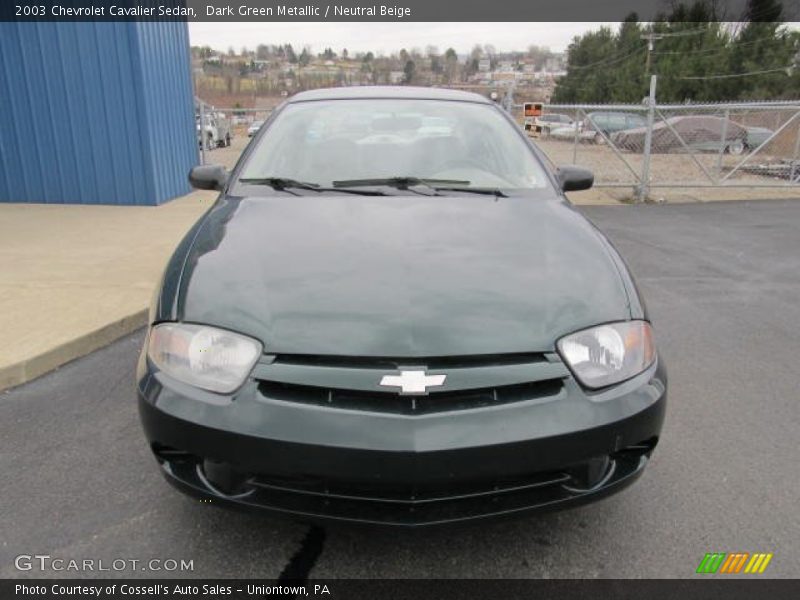 Dark Green Metallic / Neutral Beige 2003 Chevrolet Cavalier Sedan